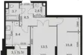 Apartamento 2 habitaciones 55 m² Moscú, Rusia