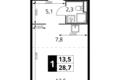 Kawalerka 1 pokój 29 m² Sapronovo, Rosja