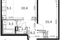 Apartamento 2 habitaciones 42 m² Leninsky District, Rusia
