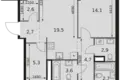 Квартира 3 комнаты 87 м² Москва, Россия