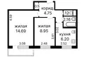 Apartamento 2 habitaciones 38 m² Minsk, Belarús