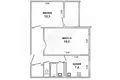2 room apartment 49 m² Muchaviecki sielski Saviet, Belarus