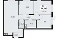 Apartamento 3 habitaciones 74 m² Lagolovskoe selskoe poselenie, Rusia