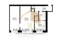 2 room apartment 45 m² Muchaviecki sielski Saviet, Belarus