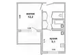 1 room apartment 32 m² Muchaviecki sielski Saviet, Belarus