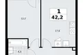 Квартира 1 комната 42 м² район Троицк, Россия