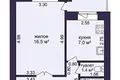 Wohnung 1 zimmer 39 m² Maladsetschna, Belarus