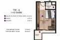 Квартира 1 комната 43 м² Мезитли, Турция