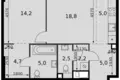 Apartamento 2 habitaciones 57 m² Moscú, Rusia