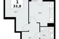 Mieszkanie 1 pokój 34 m² Kommunarka, Rosja