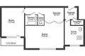 2 room apartment 57 m² Lida, Belarus