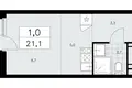 Apartamento 1 habitación 21 m² Kommunarka, Rusia