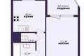 1 room apartment 41 m² in Minsk, Belarus