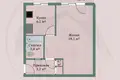 1 room apartment 32 m² Barysaw, Belarus