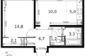 Appartement 2 chambres 43 m² Leninsky District, Russie