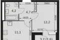 1 room apartment 34 m² Moscow, Russia