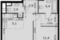 Appartement 2 chambres 45 m² Moscou, Russie