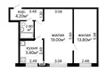 Mieszkanie 2 pokoi 46 m² Mińsk, Białoruś