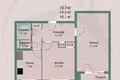 2 room apartment 47 m² Barysaw, Belarus