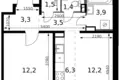 Квартира 2 комнаты 46 м² Ленинский городской округ, Россия