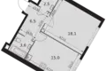 Квартира 1 комната 46 м² Москва, Россия