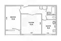 Wohnung 2 zimmer 48 m² Muchaviecki sielski Saviet, Belarus