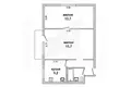 Wohnung 1 zimmer 43 m² Muchaviecki sielski Saviet, Belarus