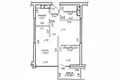 2 room apartment 43 m² Minsk, Belarus