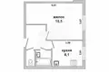 1 room apartment 37 m² Brest, Belarus
