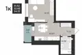 Appartement 1 chambre 34 m² Kaliningrad, Russie