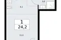 Квартира 1 комната 24 м² район Внуково, Россия