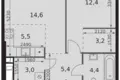 Apartamento 2 habitaciones 49 m² Moscú, Rusia