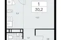 Apartamento 1 habitación 30 m² Kommunarka, Rusia
