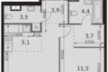 Квартира 2 комнаты 46 м² Москва, Россия