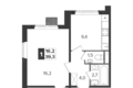 1 room apartment 39 m² Leninsky District, Russia