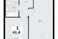 Квартира 1 комната 41 м² район Коммунарка, Россия