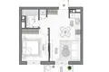 1 room apartment 36 m² Minsk, Belarus