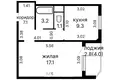 Квартира 1 комната 38 м² Минск, Беларусь