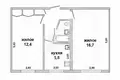 2 room apartment 44 m² Muchaviecki sielski Saviet, Belarus