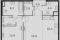 2 room apartment 55 m² Moscow, Russia