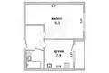 1 room apartment 33 m² Muchaviecki sielski Saviet, Belarus