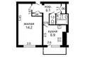 Wohnung 1 zimmer 31 m² Navakolasava, Belarus