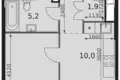 1 room apartment 35 m² Moscow, Russia