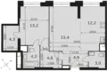 2 room apartment 62 m² Moscow, Russia