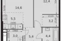 Wohnung 2 zimmer 49 m² Moskau, Russland