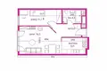 1 bedroom apartment 44 m² Warsaw, Poland