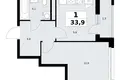 Wohnung 1 zimmer 34 m² Wnukowo, Russland