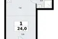 Apartamento 1 habitación 24 m² Vnukovo, Rusia