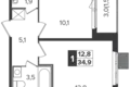 Mieszkanie 1 pokój 35 m² Leninsky District, Rosja