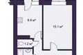 1 room apartment 39 m² Viliejka, Belarus
